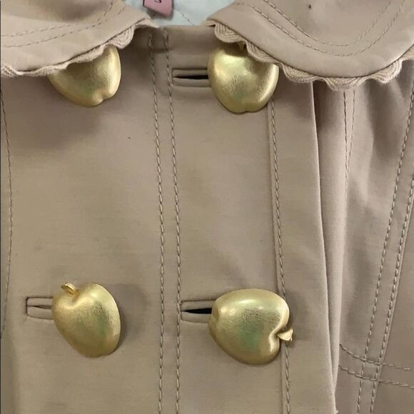JUICY COUTURE APPLE BUTTON TAN COAT SIZE S - Picture 4 of 8